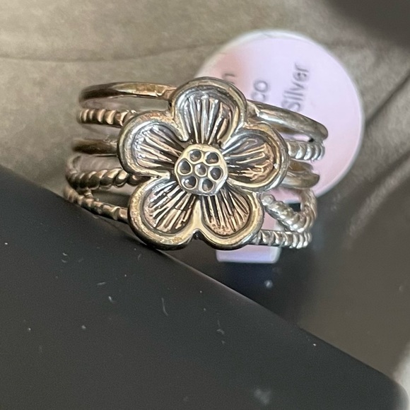 Flower 925 Sterling Silver Ring Made In Mexico - Picture 1 of 7